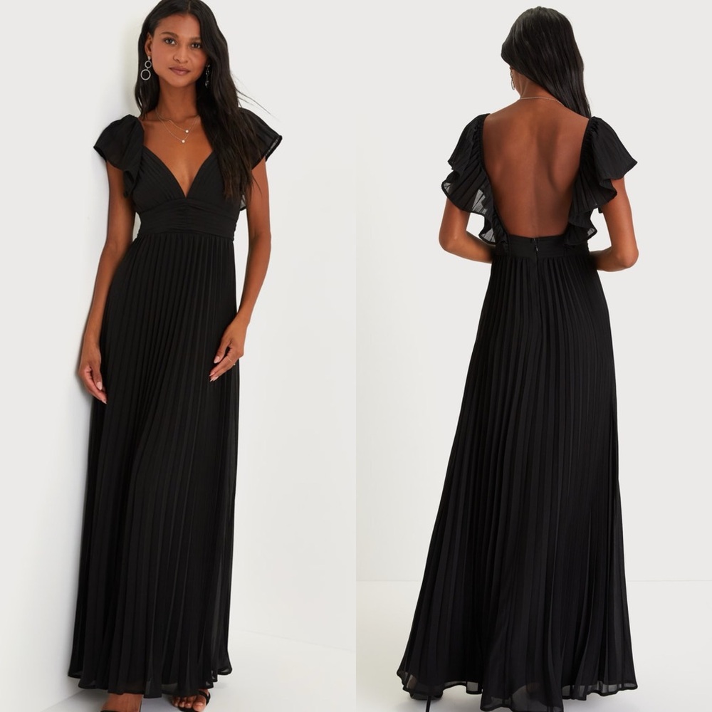 Lulu's Elegant Black Maxi Dress